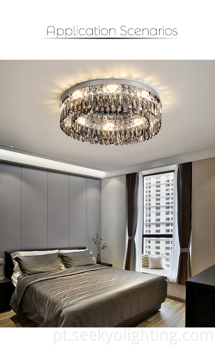 The Smokey Crystal Pendant Luxury Modern Ceiling Lamp is a stunning and elegant lighting fixture that will add a touch of luxury to any space. 